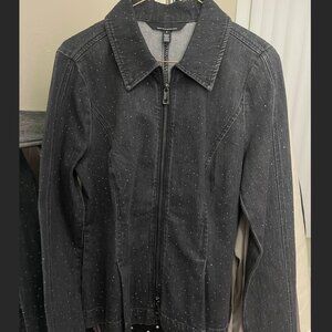WHBM- Rhinestone Denim Jacket
